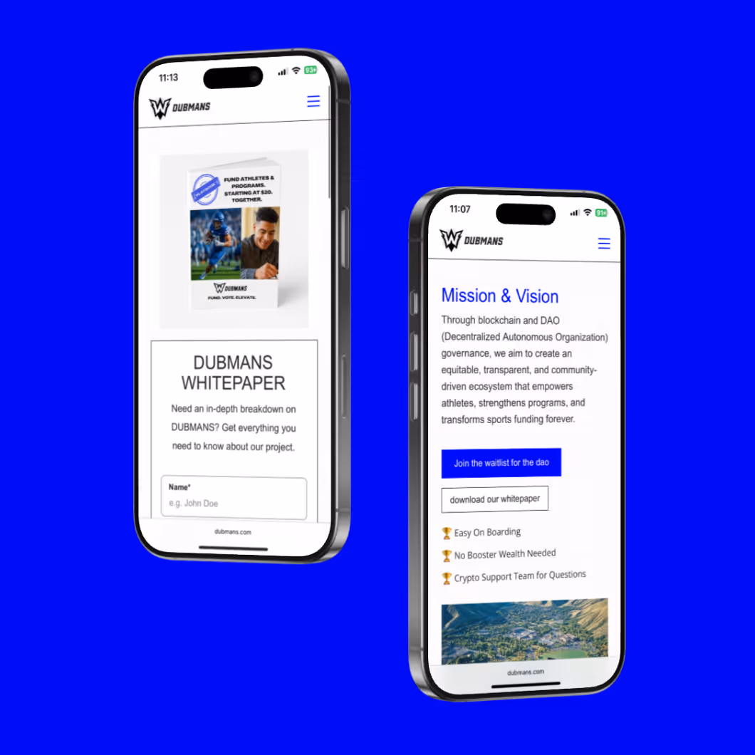 DUBMANS responsive website design