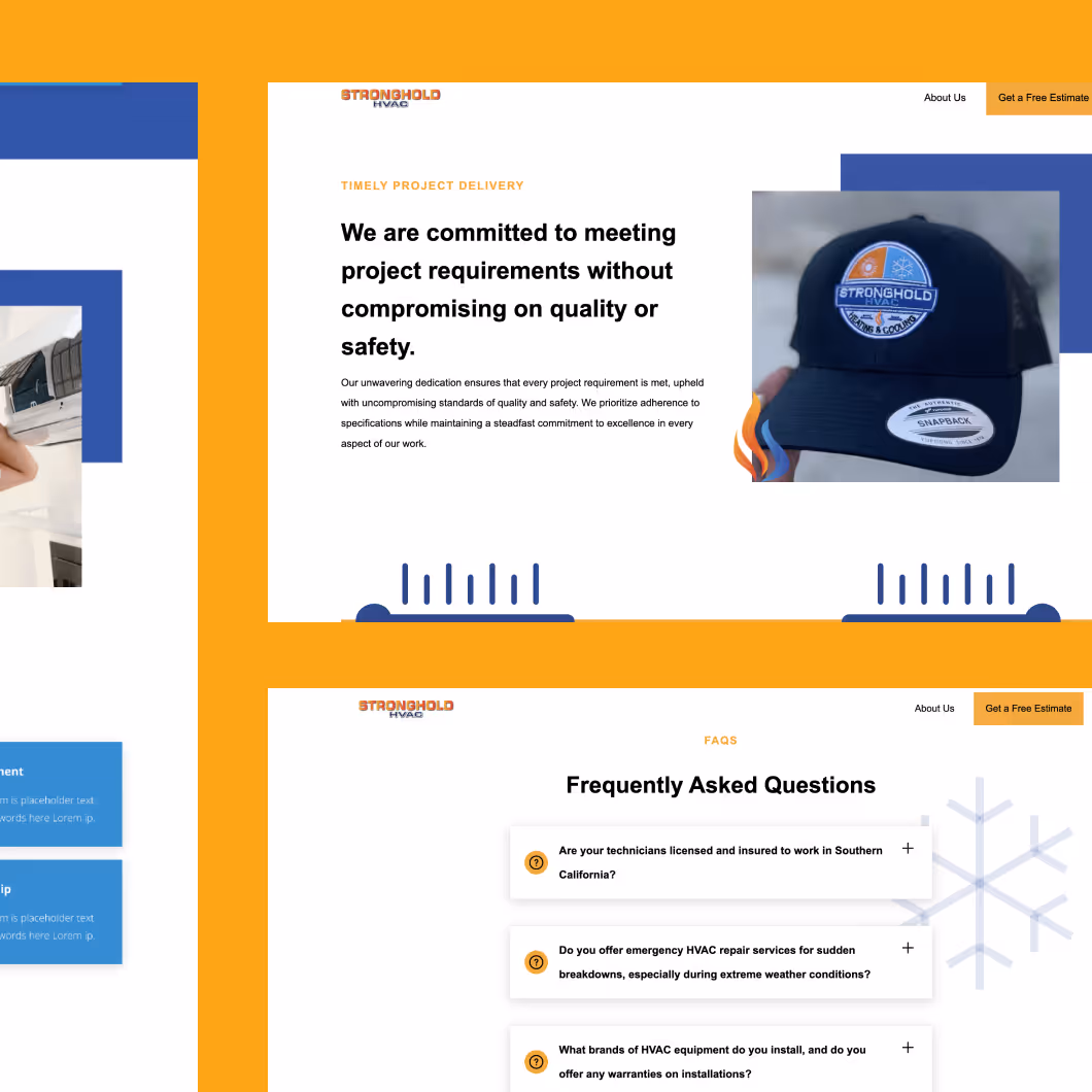 Stronghold HVAC service page design