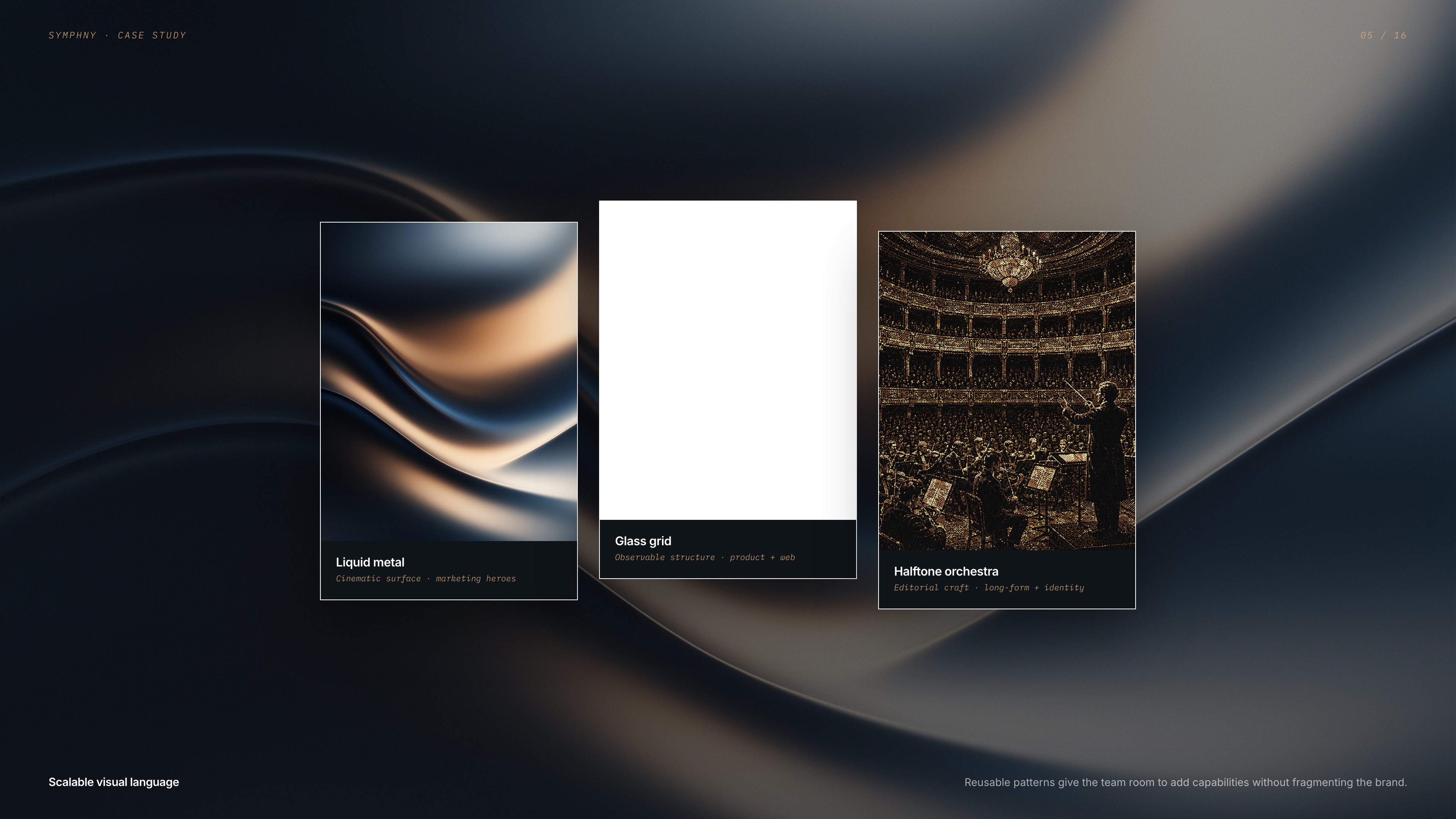 Symphny scalable visual language — reusable brand patterns and motifs