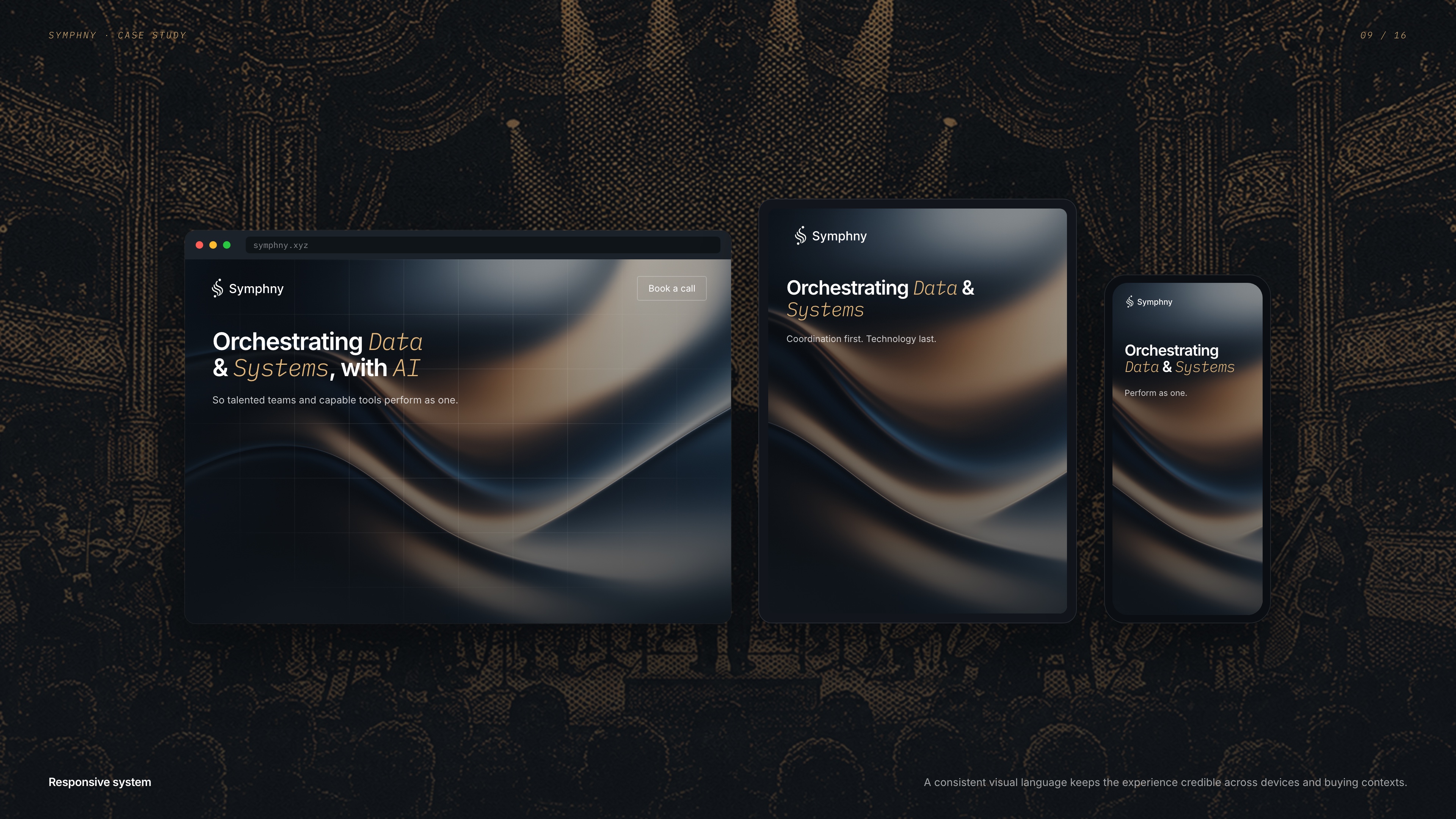 Symphny responsive website system across devices